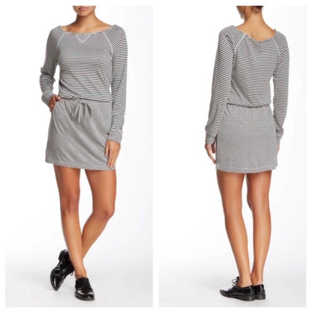 Tart Collections Long Sleeve Stripe Gray Dress